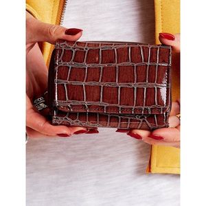 Brown women's wallet with a crocodile skin motif vyobraziť