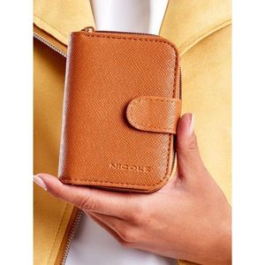 Eco-leather wallet with a flap, light brown vyobraziť