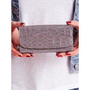 Gray women's wallet with an embossed pattern vyobraziť