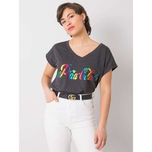 Dark gray t-shirt with a colorful print vyobraziť