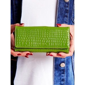 Women's wallet with embossed green pattern vyobraziť