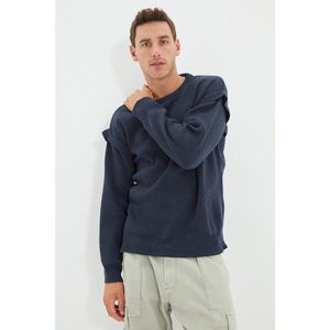 Trendyol Indigo Men's Oversize Crew Neck Sweater vyobraziť