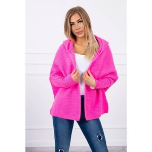 Hooded sweater with batwing sleeve pink neon vyobraziť