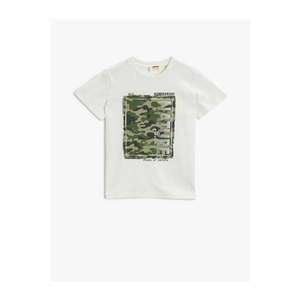 Koton Camouflage Patterned T-Shirt Short Sleeve Cotton Crew Neck vyobraziť