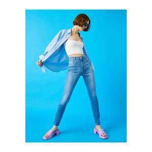 Koton Women's Blue Carmen Jeans vyobraziť