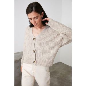 Trendyol Stone KnitTed Detailed Knitwear Cardigan vyobraziť