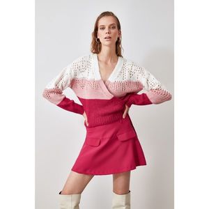 Trendyol Pink Cruise Tie Color Block Knitwear Cardigan vyobraziť
