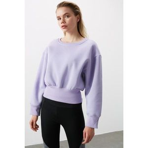 Trendyol Lila Balloon Sleeve Crop Knitted Sweatshirt vyobraziť