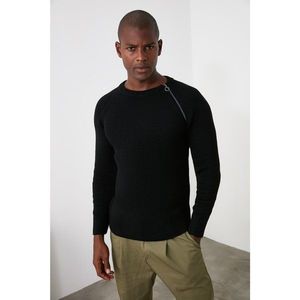 Trendyol Black Men's Bicycle Collar Side Zippered Knit Sweater vyobraziť