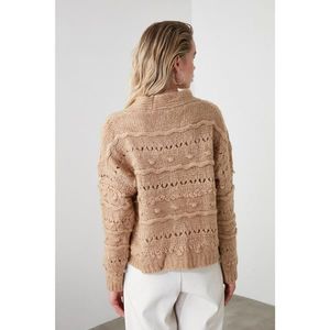 Trendyol Camel Knitted Detailed Knitwear Cardigan vyobraziť