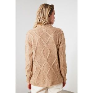 Trendyol Camel Hair Braided Knitwear Sweater vyobraziť