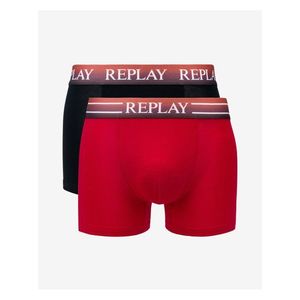 Boxerky pre mužov Replay - čierna, červená vyobraziť