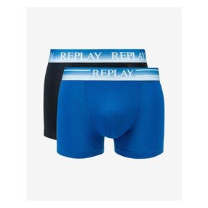 Boxerky pre mužov Replay - čierna, modrá vyobraziť