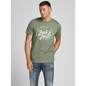 Zelené tričko s nápisom Jack & Jones Kimbel vyobraziť