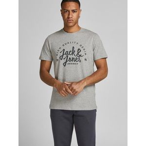 Svetlošedé tričko s nápisom Jack & Jones Kimbel vyobraziť