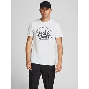 BIele tričko s nápisom Jack & Jones Kimbel vyobraziť