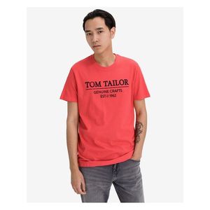 Tričká s krátkym rukávom pre mužov Tom Tailor - červená vyobraziť