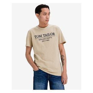 Tričká s krátkym rukávom pre mužov Tom Tailor - béžová vyobraziť