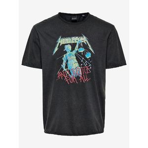 Tmavošedé tričko s potlačou ONLY & SONS Metallica vyobraziť