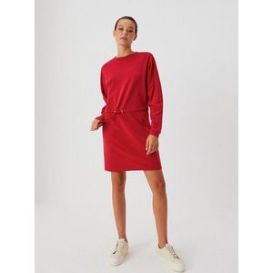 Červené mikinové šaty Moodo vyobraziť