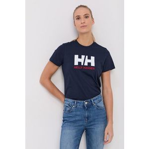 Bavlnené tričko Helly Hansen tmavomodrá farba vyobraziť