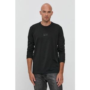 Bavlnené tričko s dlhým rukávom adidas Originals H11488 čierna farba, jednofarebné vyobraziť