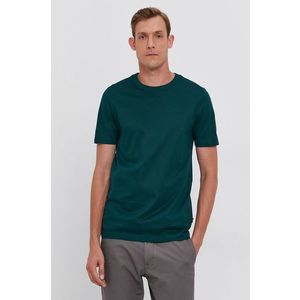 Tričko Boss pánske, zelená farba, jednofarebné vyobraziť