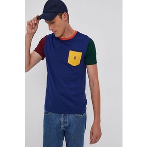 Bavlnené tričko Polo Ralph Lauren jednofarebné vyobraziť