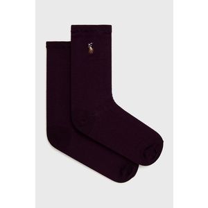 Ponožky Polo Ralph Lauren dámske, bordová farba vyobraziť