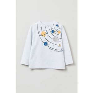 Detské tričko s dlhým rukávom OVS biela farba, s potlačou vyobraziť