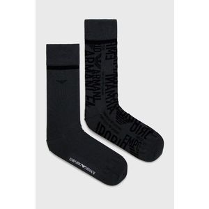 Ponožky Emporio Armani Underwear (2-pack) pánske, šedá farba vyobraziť