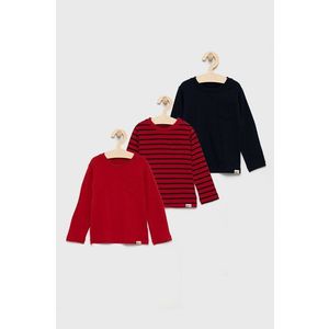 Detské tričko s dlhým rukávom GAP červená farba, jednofarebné vyobraziť