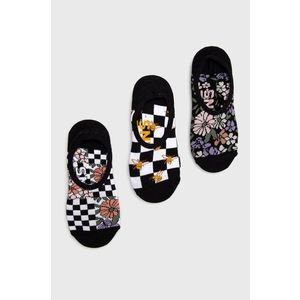 Ponožky Vans (3-pack) dámske, čierna farba vyobraziť