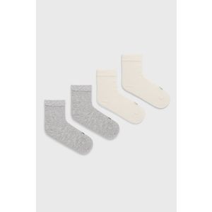Detské ponožky United Colors of Benetton (4-pack) šedá farba vyobraziť