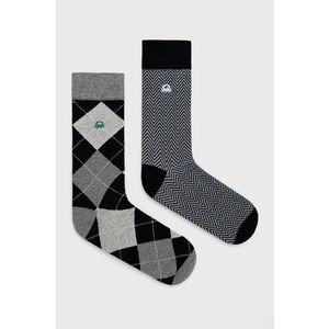 Ponožky United Colors of Benetton (2-pack) pánske, šedá farba vyobraziť