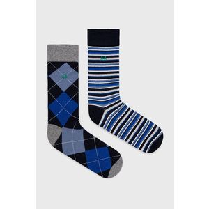 Ponožky United Colors of Benetton (2-pack) pánske, šedá farba vyobraziť