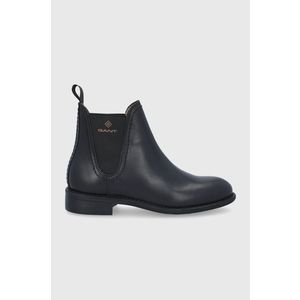 Kožené topánky Chelsea Gant Ainsley dámske, čierna farba, na plochom podpätku vyobraziť