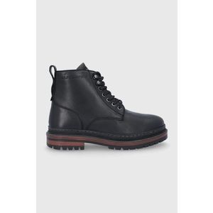 Kožené topánky Pepe Jeans Martin Boot pánske, čierna farba vyobraziť