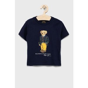 Detské bavlnené tričko Polo Ralph Lauren tmavomodrá farba, s potlačou vyobraziť