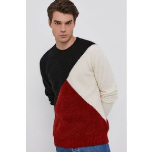 Vlnený sveter Karl Lagerfeld pánsky, červená farba, teplý vyobraziť