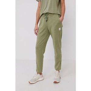 Nohavice Dkny dámske, zelená farba, jednofarebné vyobraziť