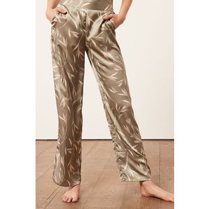 Pyžamové nohavice Etam dámske, šedá farba, saténové vyobraziť