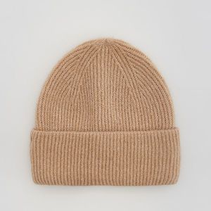 Reserved - Úpletová čiapka beanie - Béžová vyobraziť