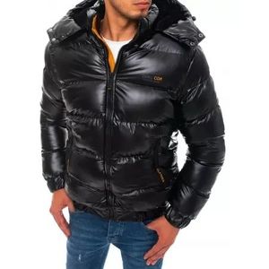 Pánska zimná bunda prešívaná s kapucňou čierna WINTER vyobraziť