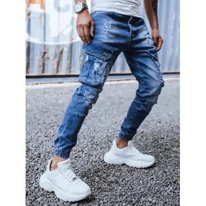 Pánske riflové jogger nohavice svetlo modré DENIM vyobraziť