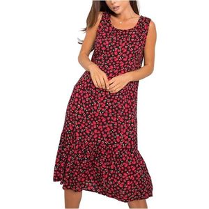 čierno-červené kvetinové šaty vyobraziť