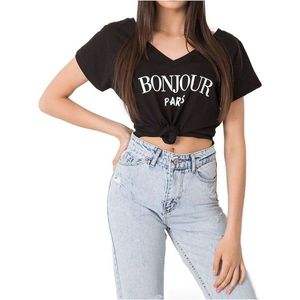 čierne dámske tričko bonjour vyobraziť