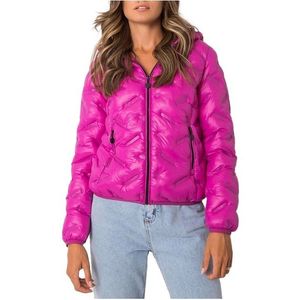 Ružová dámska krátka zimná bunda vyobraziť