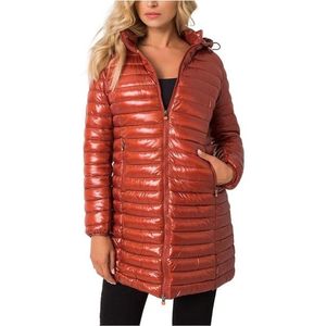 Oranžová prešívaná lesklá zimná bunda vyobraziť