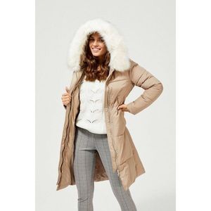 Moodo beige coat with hood vyobraziť